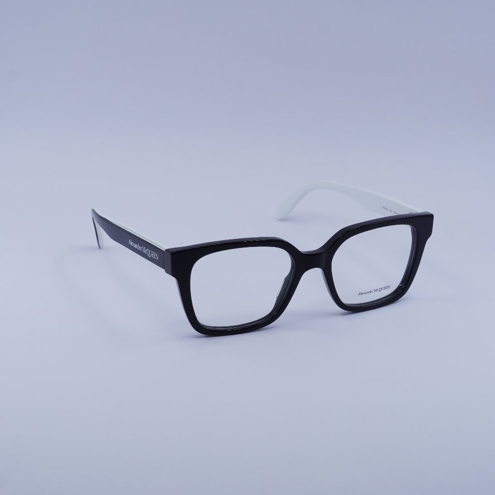 Alexander McQueen AM0358O 003 Eyeglasses White/Black 52mm Square Frame